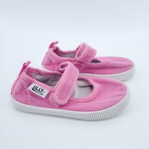 Lily NY Girl Bright Pink Mary Jane Canvas Playground School Slip On Shoe 7T